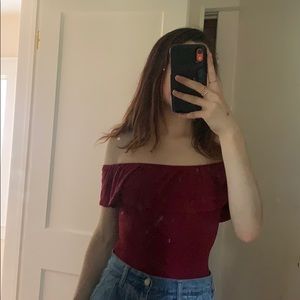 Off the shoulder body suit